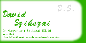 david szikszai business card